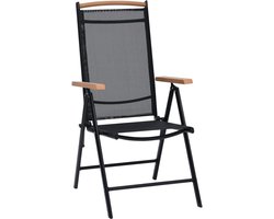 Luxe Inklapbare Tuinstoelen - Aluminium met Zwart Textileen (set van 2) – foto 6