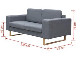 Stijlvolle Tweezitsbank – Comfort en Design in Lichtgrijs – foto 2