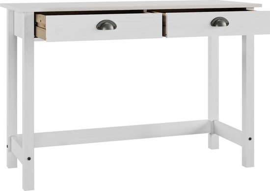 Wandtafel van Grenenhout met Twee Lades - Wit – foto 3