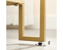 Elegante Glazen Salontafel met Goudkleurig Stalen Frame - 2 Planken – foto 1