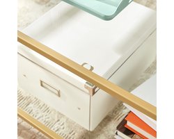 Elegante Glazen Salontafel met Goudkleurig Stalen Frame - 2 Planken – foto 5