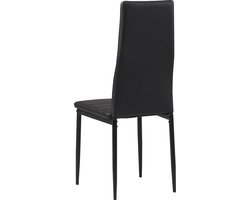 Set van 2 Eetkamerstoelen Zwart - Comfortabel Gestoffeerd met Kunstleer – foto 3
