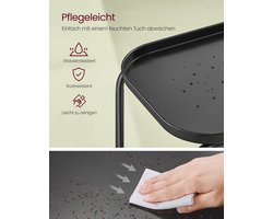 Stijlvolle Zwarte Bijzettafel met Twee Niveaus - Robuust Staal – foto 6