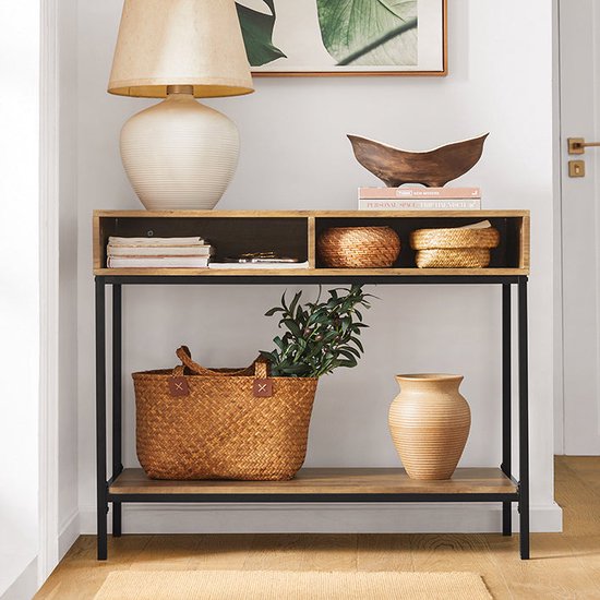 Moderne Console Haltafel met Ruime Opbergruimte en Metaalonderstel – foto 1