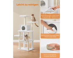 Moderne Krabpaal voor Katten met Diverse Speel- en Rustplekken, Wolkenwit – foto 3