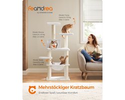 Moderne Krabpaal voor Katten met Diverse Speel- en Rustplekken, Wolkenwit – foto 5