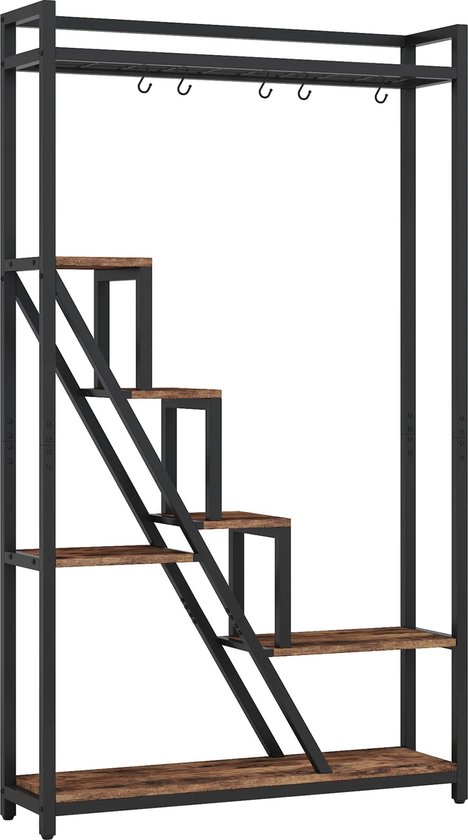 Modern laddervormig plantenrek met 7 lagen en S-haken voor binnen & buiten – foto 2