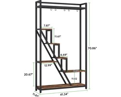 Modern laddervormig plantenrek met 7 lagen en S-haken voor binnen & buiten – foto 3