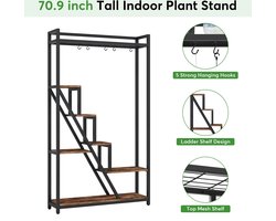 Modern laddervormig plantenrek met 7 lagen en S-haken voor binnen & buiten – foto 5