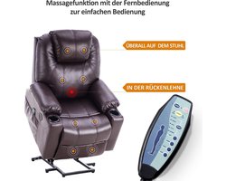 Elektrische Relaxfauteuil met Sta-op Hulp en Massagefunctie - Bruin – foto 6