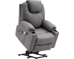 Luxe Elektrische Relaxfauteuil met Sta-op Hulp en Massagefunctie - Grijs – foto 5