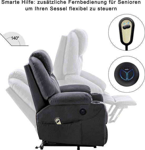 Comfortabele Elektrische Relaxfauteuil met Sta-Op Hulp en Massagefunctie – foto 3
