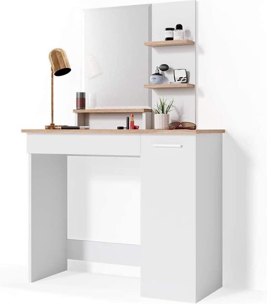 Moderne Witte Kaptafel met Spiegel en Opbergruimte – foto 4