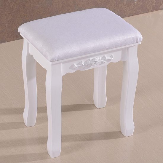 Witte Kaptafel met Hartspiegel en Krukje voor Kinderen – foto 2