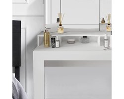 Elegante Kaptafel met Driedelige Spiegel - Wit MDF Hout – foto 5