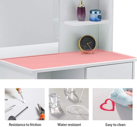 Elegante Witte Kaptafel met Spiegel en Comfortabele Kruk – foto 3