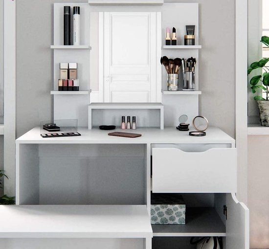 Elegante Kaptafel met Ruime Opbergmogelijkheden en Comfortabele Zitbank – foto 5
