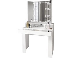Elegante Kaptafel met LED-verlichting en Drie Spiegels – foto 2