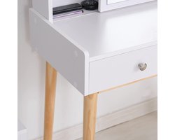 Elegante Kaptafel met Schuifspiegel en Comfortabele Kruk - Lichtgrijs – foto 2
