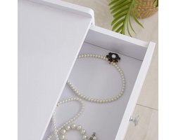 Elegante Kaptafel met Schuifspiegel en Comfortabele Kruk - Lichtgrijs – foto 3