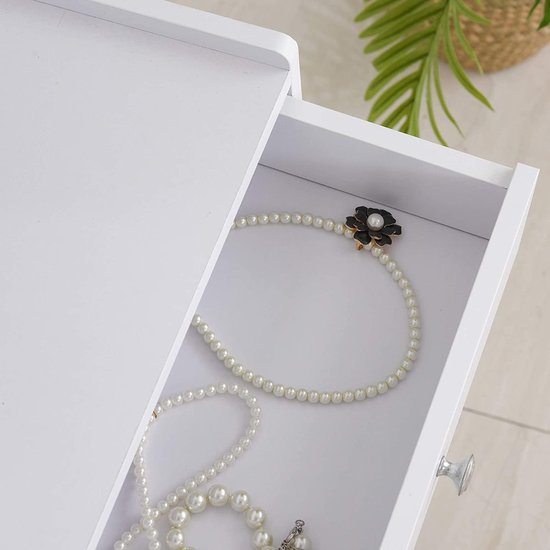 Elegante Kaptafel met Schuifspiegel en Comfortabele Kruk - Lichtgrijs – foto 4