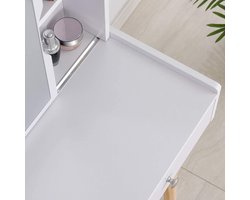 Elegante Kaptafel met Schuifspiegel en Comfortabele Kruk - Lichtgrijs – foto 6