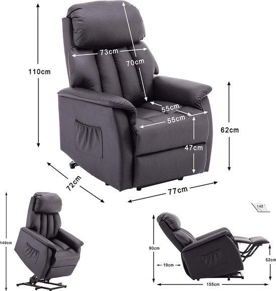 Elektrische Relaxfauteuil met Sta-opfunctie en USB-aansluiting – foto 6