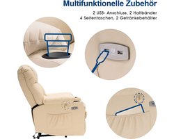 Luxe Elektrische Relaxfauteuil met Sta-op en Ligfunctie - Crèmewit – foto 1