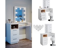 Luxe Kaptafel met LED Spiegel en Comfortabele Kruk – foto 1