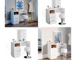 Luxe Kaptafel met LED Spiegel en Comfortabele Kruk – foto 3