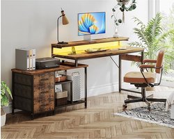 Multifunctioneel L-vormig Bureau met LED-verlichting en USB-poorten – foto 5