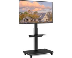 Mobiele TV Standaard - Rolbaar & Verstelbaar - Voor schermen van 26 tot 65 inch - Zwart – foto 1