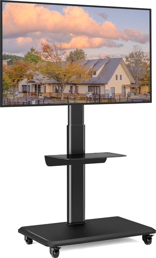 Mobiele TV Standaard - Rolbaar & Verstelbaar - Voor schermen van 26 tot 65 inch - Zwart – foto 2