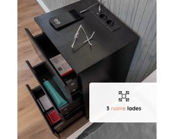 Modern Nachtkastje met Geïntegreerd Laadstation en Ruime Opbergruimte – foto 2