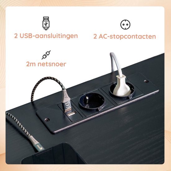 Modern Nachtkastje met Geïntegreerd Laadstation en Ruime Opbergruimte – foto 3