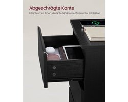 Nachtkastje met geïntegreerd laadstation en opbergruimte – Zwart – foto 4