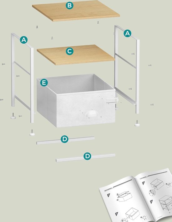 Veelzijdig Nachtkastje met Lade en Planken - Wit en Bruin Design – foto 1