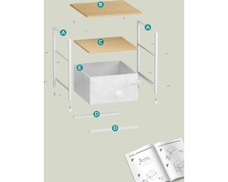 Veelzijdig Nachtkastje met Lade en Planken - Wit en Bruin Design – foto 2