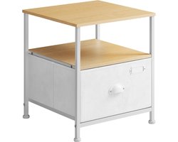 Veelzijdig Nachtkastje met Lade en Planken - Wit en Bruin Design – foto 4