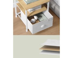 Veelzijdig Nachtkastje met Lade en Planken - Wit en Bruin Design – foto 6