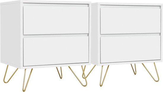 Veelzijdige Bijzettafel Set met Lades - Wit Modern Design – foto 1
