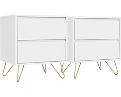 Veelzijdige Bijzettafel Set met Lades - Wit Modern Design – foto 2
