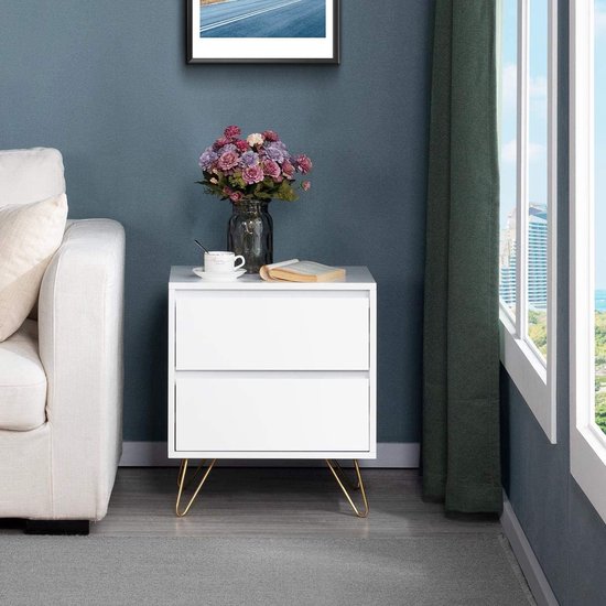 Veelzijdige Bijzettafel Set met Lades - Wit Modern Design – foto 3