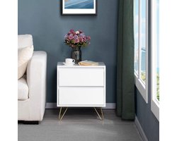 Veelzijdige Bijzettafel Set met Lades - Wit Modern Design – foto 4