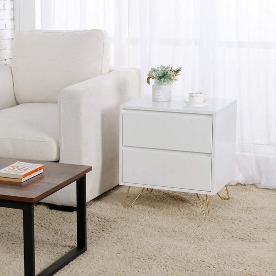 Veelzijdige Bijzettafel Set met Lades - Wit Modern Design – foto 5