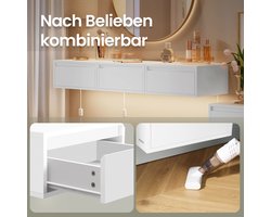 Set van 2 Hangende Nachtkastjes met Sfeervolle Verlichting – Wolkenwit – foto 2