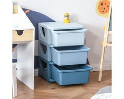 Kinderbankje met Opbergruimte - Blauw PP – foto 6