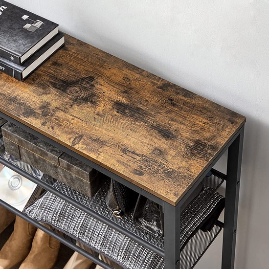 Elegant Schoenrek met 7 Niveaus en Bovenste Plank - Vintage Bruin-Zwart – foto 4