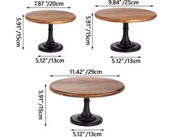 Houten Taartstandaard Set – Rustieke Presentatie voor Gebak en Desserts (Set van 3) – foto 6