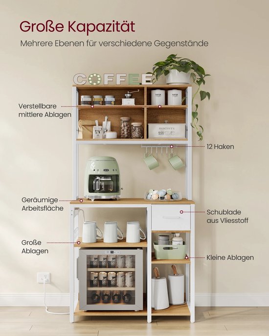 Multifunctionele Open Kast met Stopcontacten en Flexibele Opbergruimte – foto 4